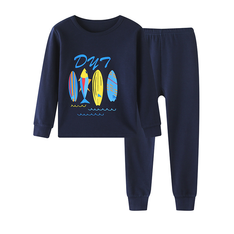 Ropa de otoño para niños nuevos pantalones largos traje de algodón puro niños medianos y grandes niños niñas bebé moda ropa para niños ropa interior a juego 4