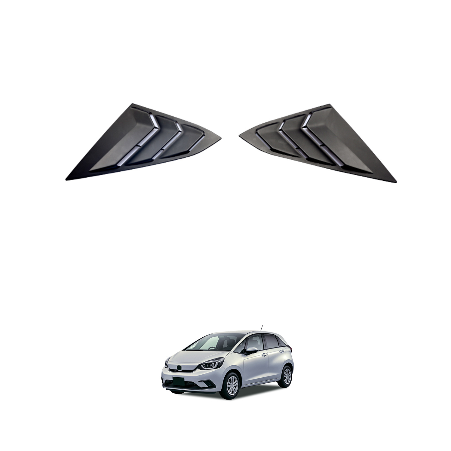 TXR es adecuado para Honda Fit fit modificación de coche ventana de coche persianas galvanizadas especiales accesorios de decoración de guerrero negro