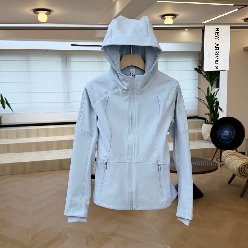Lulu original label same style Softstreme fabric women's long zip-up hoodie Lulu sports sweatshirt jacket Lulu original label same style Softstreme fabric women's long zip-up hoodie Lulu sports sweatshirt jacket