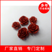 批发天然精美朱砂15mm19mm茶花山茶花雕刻DIY手工项饰饰品配件