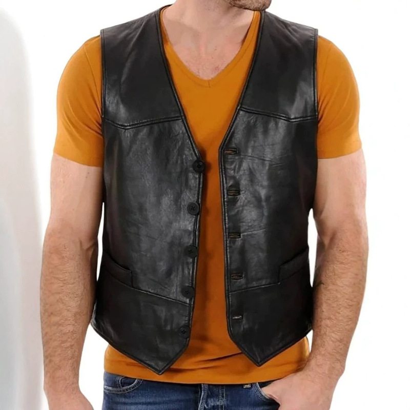 European and American men's casual leather vests, outerwear vests, business commuter suits, PU leather jackets, cross-border foreign trade men's clothing European and American men's casual leather vests, outerwear vests, business commuter suits, PU leather jackets, cross-border foreign trade men's clothing