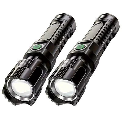 Cross-Border Popular High-Brightness Flashlight UV fənərlər - double-pack-2pc