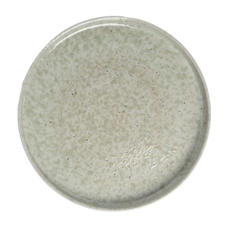 Plato redondo simple y práctico de cerámica doméstica de alto valor, platos de platos de pasta, platos de postres, platos de ensalada