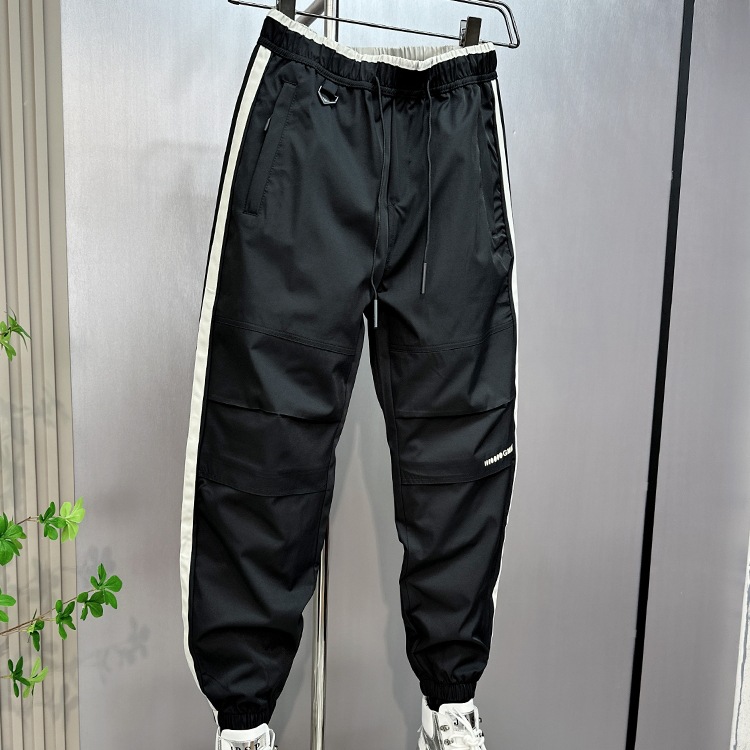 Trendy brand work for men in spring summer, thin fit, loose fitting, ankle tied, casual cropped pants, Korean version,_voghion.com