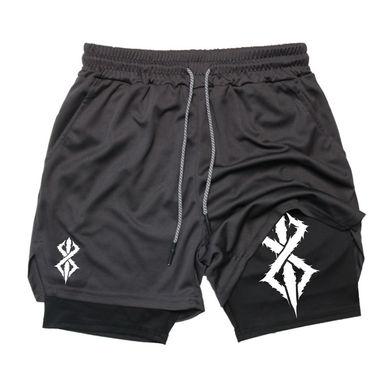 Dragon Ball Series Ghost Face Shorts Summer Printed Double-Layer Two-In-One Men's Basketball Running Casual Home Sports Shorts Dragon Ball Series Ghost Face Shorts Summer Printed Double-Layer Two-In-One Men's Basketball Running Casual Home Sports Shorts