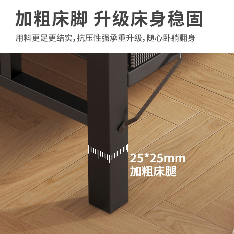 Cama plegable Cama individual Hogar Fácil Cama 1 M Refuerzo Dormitorio Almuerzo Cuna Cama Adulto Alquiler de Tablero Duro Cama de Hierro