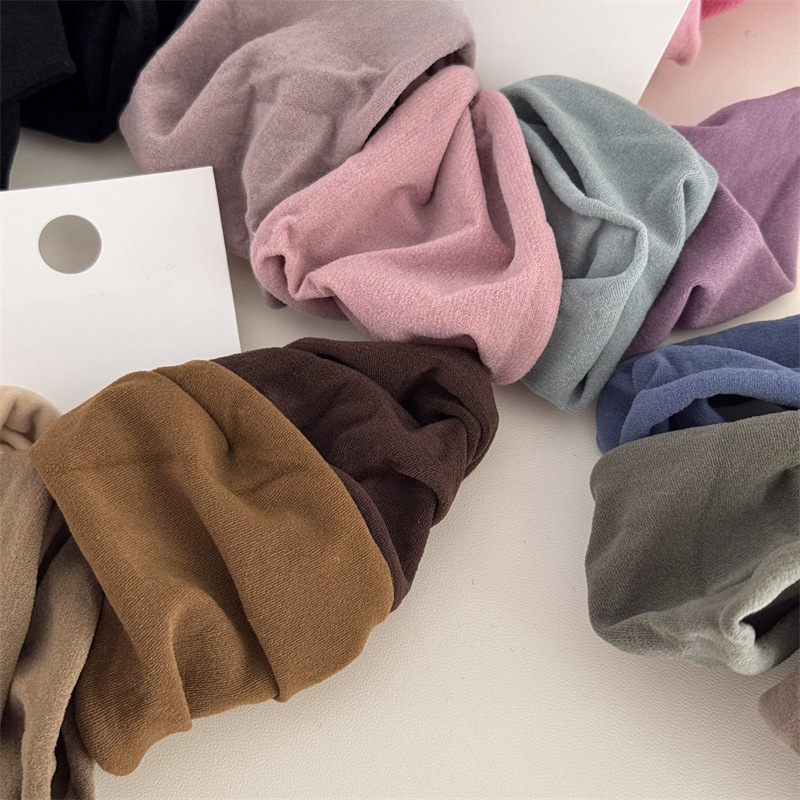 Super soft 4 pieces all-match rubber band hair tie rope simple solid color wide edge high elastic durable hair band hair rope_voghion.com