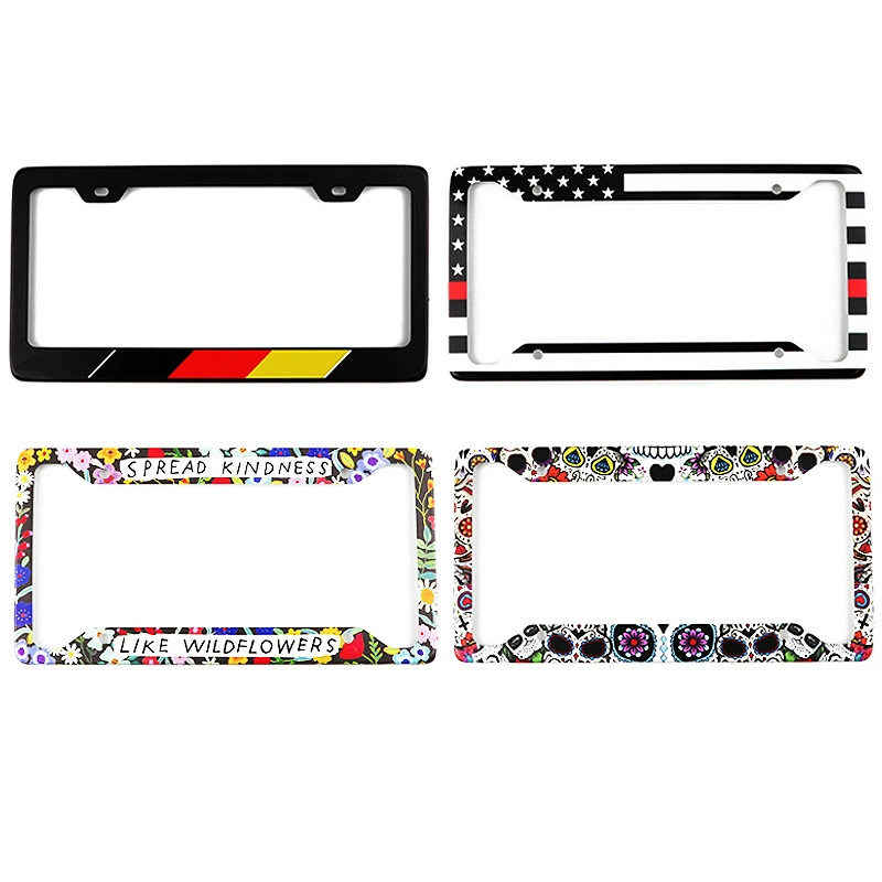 Рамка номерного знака из трансграничного алюминиевого сплава, ламинированная рамка номерного знака Amazon, одинаковые аксессуары, рамка номерного знака из алюминиевого сплава