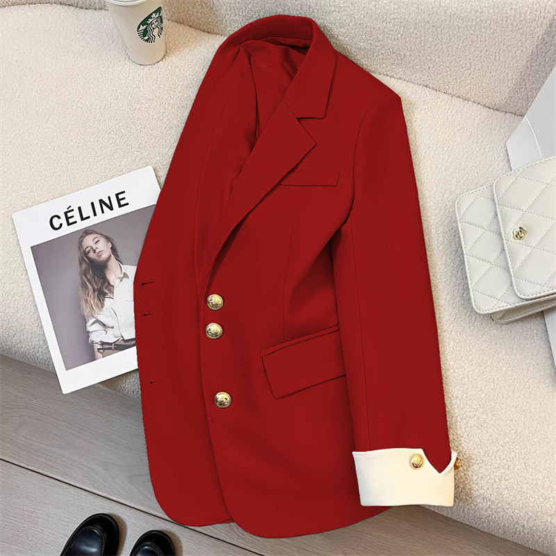 Blazer Spring and Autumn 2025 Versatile Fashion Casual New Korean Style Loose Design Temperament Advanced Suit Jacket