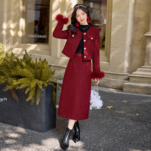 时尚套装2025秋冬新款女装气质小香风羽绒外套半身裙两件套裙ZQ26