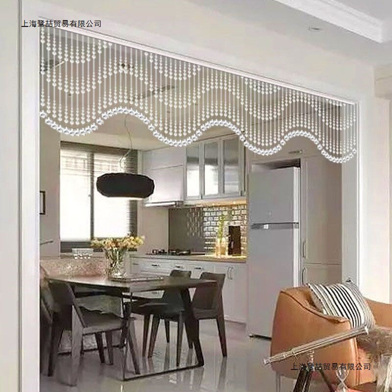 Feng Shui Curtain Crystal Bead Curtain Door Curtain Partition Curtain Aisle Living Room Dining Room Decorative Curtain Toilet Bedroom Curtain No Drilling Required