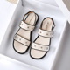 Thick soled Roman sandals for women's summer 2024 new flat bottomed one line strap for external wear flat bottomed sandals and slippers for women in large sizes