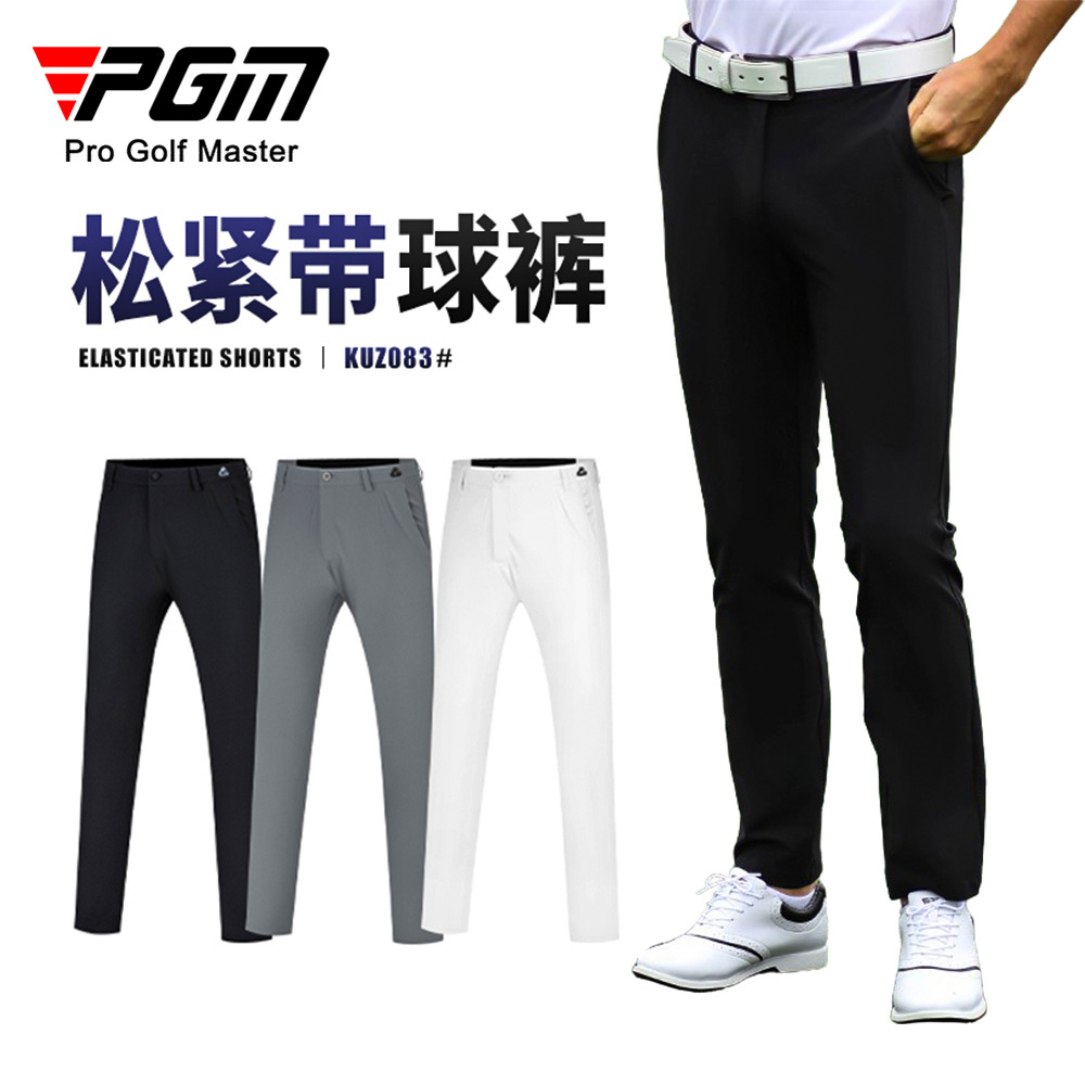 Quần golf nam dài mùa hè PGM thoáng khí ôm dáng — Quần dài màu xám KUZ083, Quần dài đen KUZ083, Quần dài màu trắng KUZ083