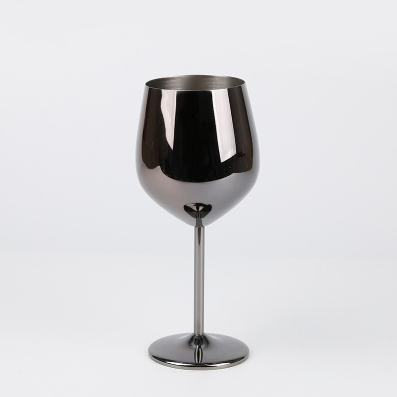Copa de acero inoxidable de una sola capa de estilo europeo 500ml 18oz copa de champán de metal a prueba de caídas copa de vino tinto galvanizado en stock