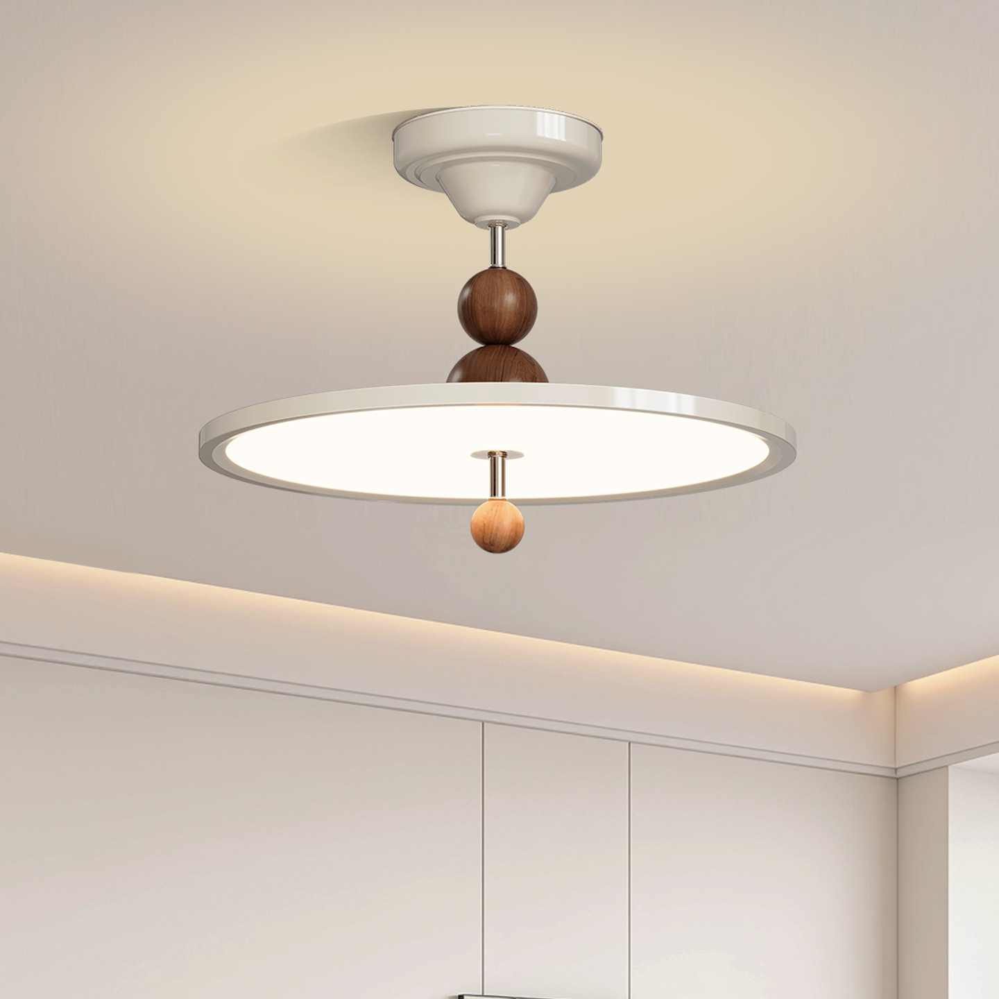 2026 nueva luz de dormitorio crema francesa minimalista alta sensación de estudio lámpara de habitación delgada platillo volador lámpara de techo 293L