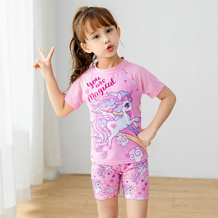 Traje de baño de dos piezas para niños europeos y americanos niños medio y grandes niños traje de baño para bebés traje de baño de protección solar traje de surf