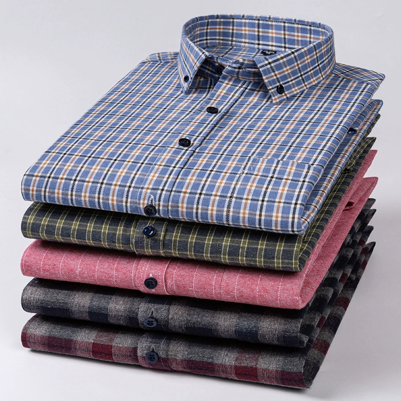 Мужская рубашка больших размеров, толстая мужская хлопковая Мужская Большая рубашка с длинными рукавами, хлопковая свободная Толстая мужская рубашка