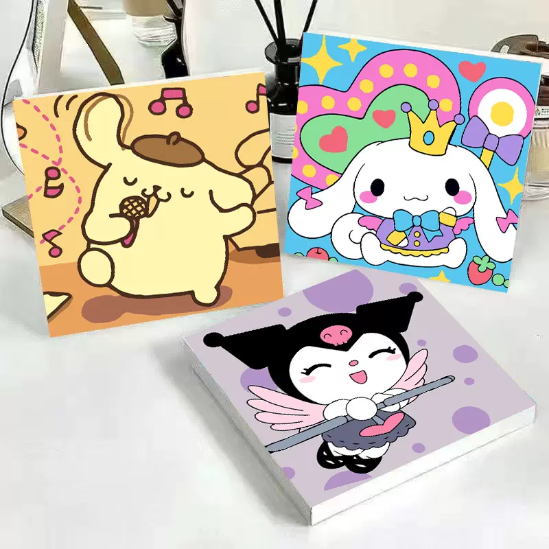 20*20儿童卡通动漫数字油画diy手绘解压填色油彩画批发厂家直销