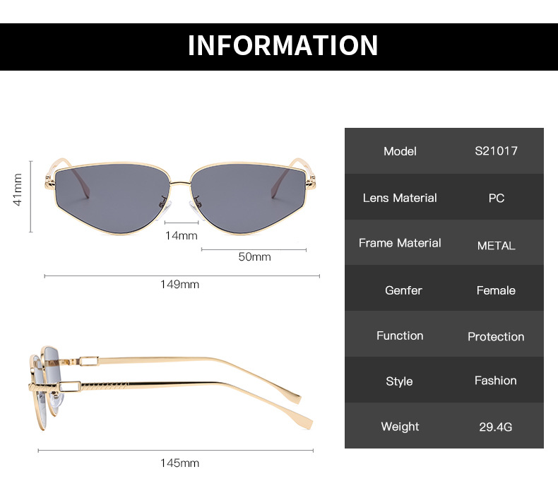 Trendy Metal Cat Eye Sunglasses - Image 7