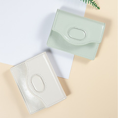 2024韓版時尚多色短款錢包女士高級感 多巴胺ins多卡位卡包跨境