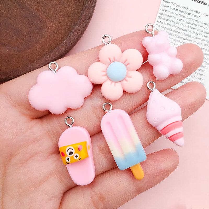 1 Piece Alloy Resin Ice Cream Bottle Flower Pendant display picture 5