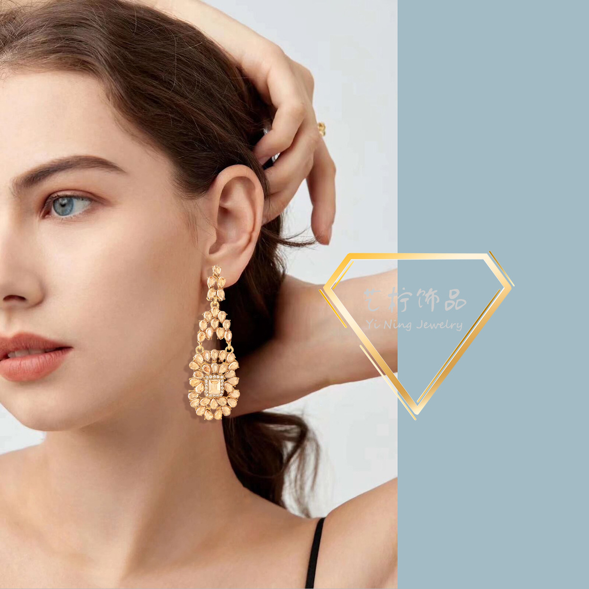 26g Weight Alloy Ear Needle Material Zircon Inlay Material Drop Earrings Classification 1 Pair Quantity Holiday, Daily Occasion Alloy Material Water Droplets Pattern Spring&Summer Season Women's Gender Inlay Design Vacation, Classic Style Style 1 Pair Vacation Classic Style Water Droplets Inlay Alloy Zircon Drop Earrings 14