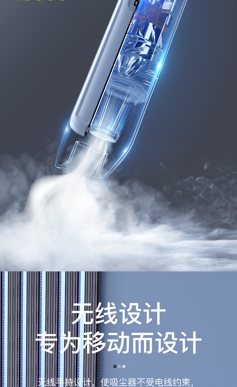 Oshure Car Vacuum Cleaner Wireless Large Suction Handheld Car Small Portable Vacuum Cleaner for Home and Car