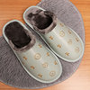 Autumn and winter Leather slippers Autumn and winter Cotton slippers Plush keep warm lady lovers household Cotton slippers indoor