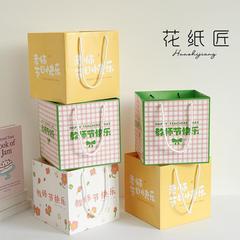 花紙匠教師の日楽しい四角い花包装手提げ袋花束手提げ箱花屋diy生け花材料