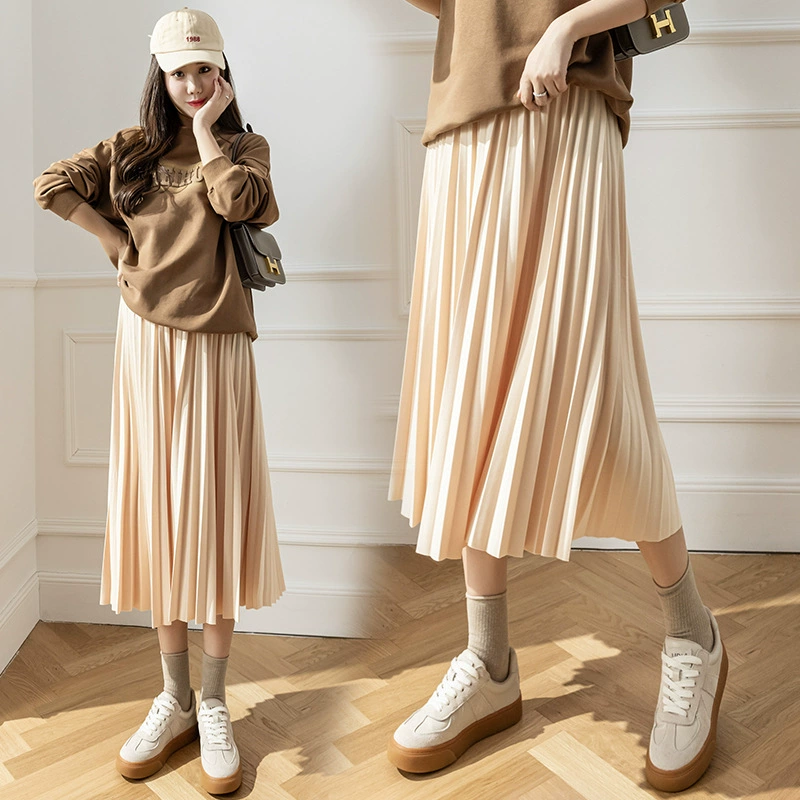 2024 беременные плиссированные органные юбки весной и осенью новый корейский