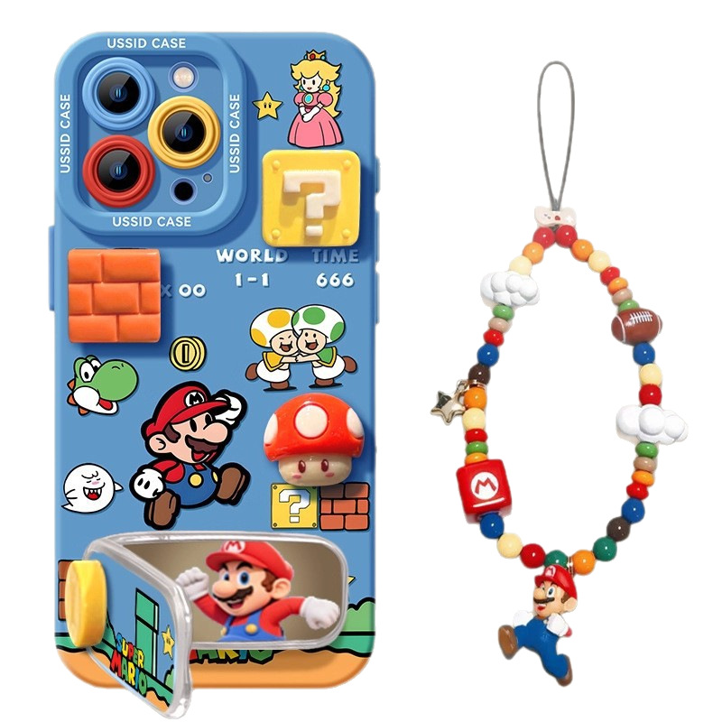 Azul Mario Apple 16 nuevo iPhone 17 apoyos de espejo 17 aire pro caso suave image 6