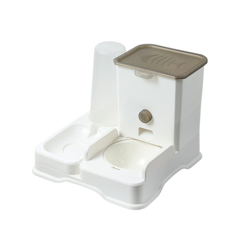 Cat bowl, dog bowl, grain basin, double bowl, ceramic large capacity water bowl, integrated automatic drinking water feeder, pet supplies
