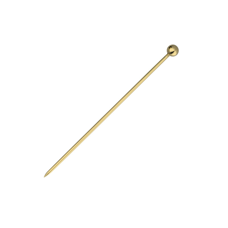 Fábrica 304 agujas de fruta de acero inoxidable tarjeta de fruta dorada horquilla de fruta metal tarjeta de cóctel image 6