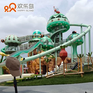 公园无动力游乐设备厂家小区房地产售楼部户外不锈钢滑梯组合定制