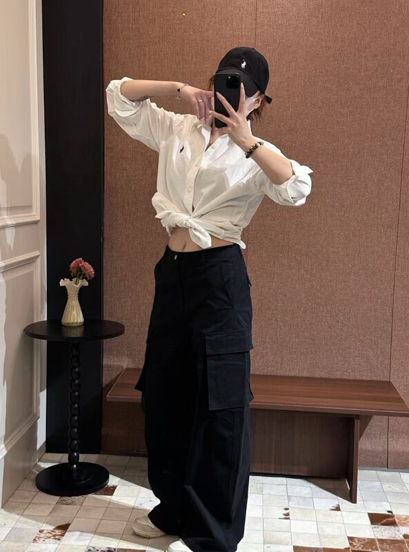 25新款江南布衣秋季女装工装裤秋季女士香蕉裤宽松大口袋休闲长裤|undefined