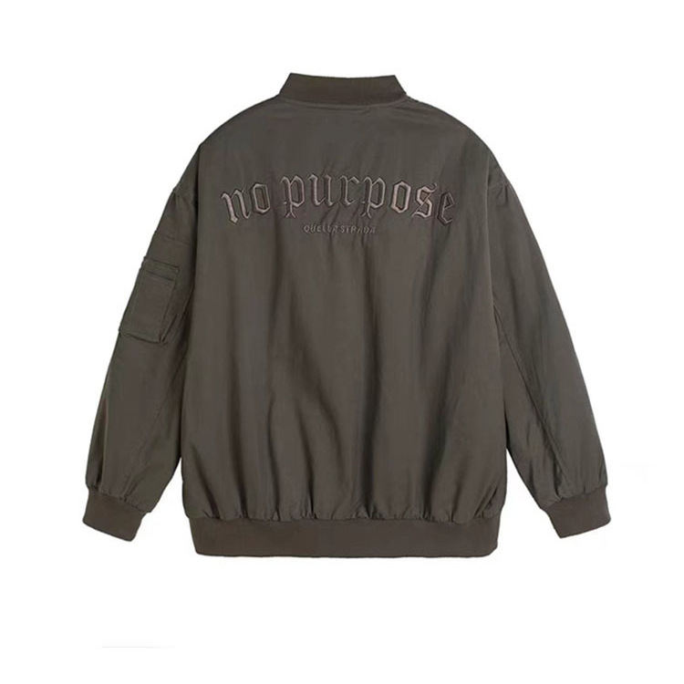 Wukong suelto en stock Chaqueta de piloto de letras bordadas estadounidenses Chaqueta de béisbol bf de moda retro para hombres