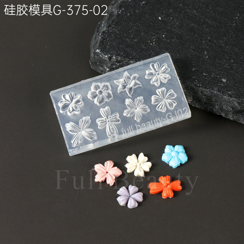 国境を越えた新しいネイルシリコン金型花氷花ユリ花五弁花三次元ネイルアクセサリー金型|undefined