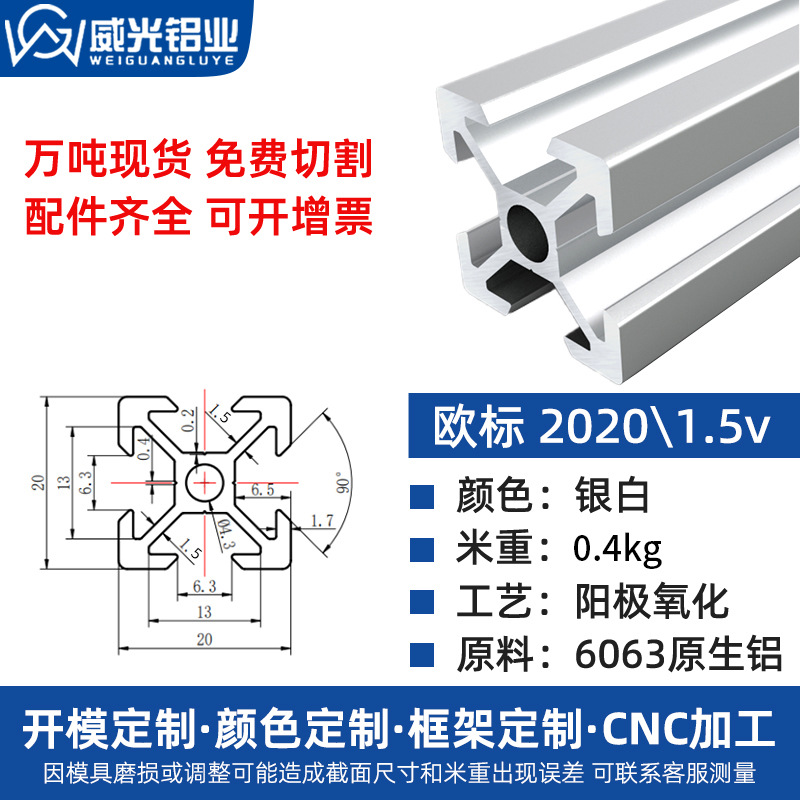 Euro 2020 perfil de aluminio 2040 aleación de aluminio tubo cuadrado perfil de aluminio marco de impresora diy3d perfil de aluminio 20x20