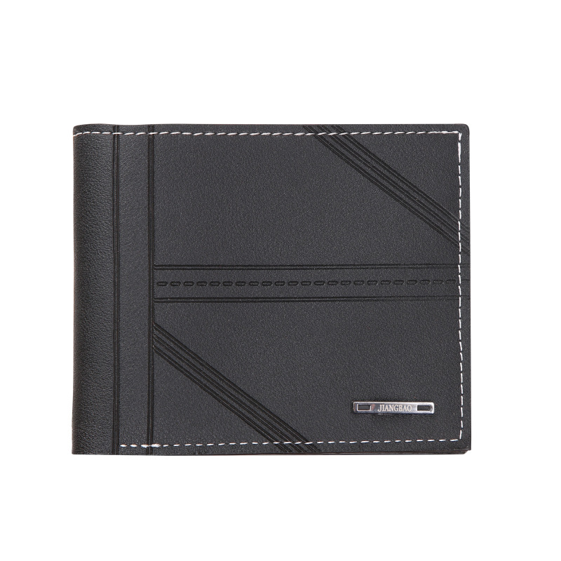 New Men's wallet men's short wallet youth fashion embossed horizontal soft wallet large capacity multi-card wallet