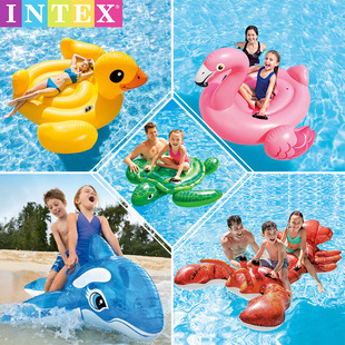 INTEX Children and adults water mount inflatable toy swan flamingo unicorn row swimming circle peacock floating row