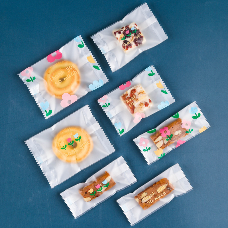 Serie de flores galletas bocadillo para hornear bolsa de embalaje máquina de postre bolsa de sello de caramelo pequeña máquina bolsa de sello
