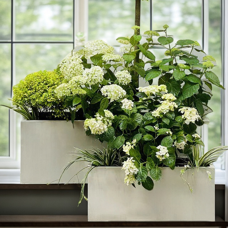 清仓长方形水泥花盆大口径户外客厅室内外阳台园林简约镁泥花坛