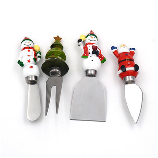 Santa Claus Christmas tree snowman series baking tools stainless steel cheese knife cream knife fork pizza knife suit