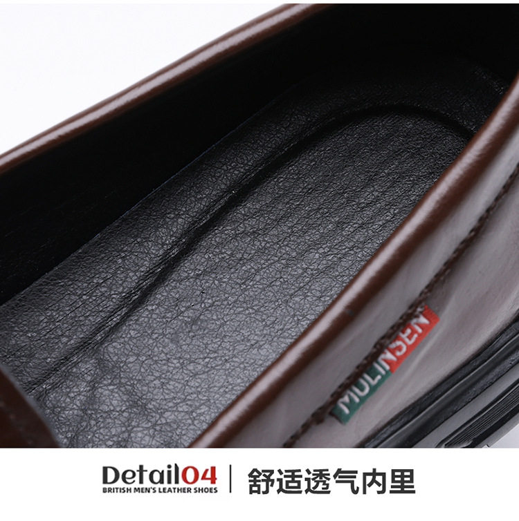 Giày da nam lười xỏ chân kiểu dáng thoải mái, đế bằng gót thấp 1–3 cm — Màu nâu, màu đen chi tiết 14