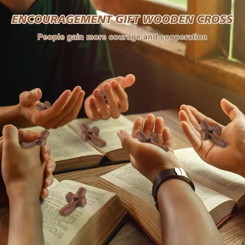 Explosiones transfronterizas manijas cruz de madera de nuez cruz de mano iglesia de Pascua oración regalos religiosos