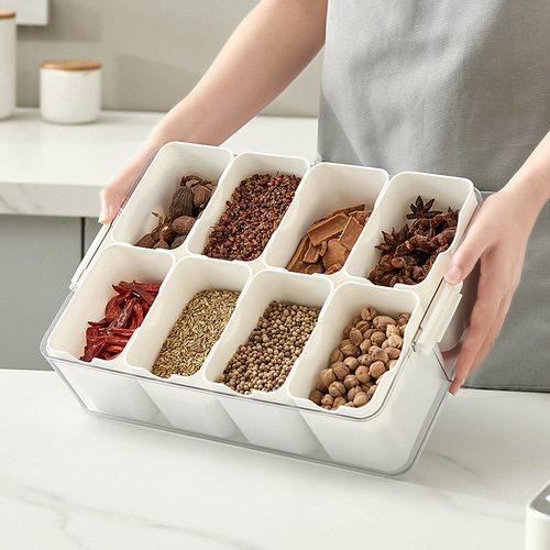 Carefully selected onion, ginger and garlic ingredients eight-compartment crisper box kitchen refrigerator special storage box food grade transparent storage box