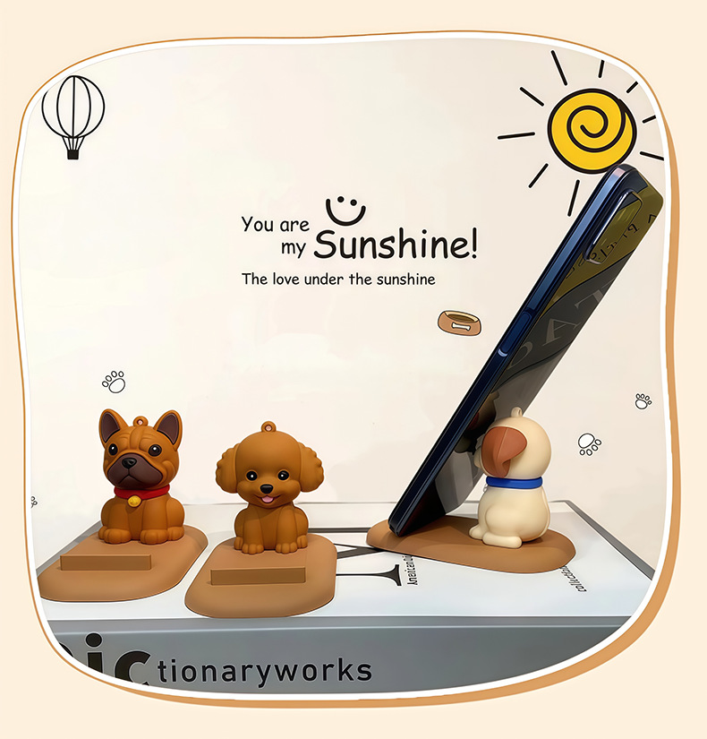 Creative Puppy Phone Stand Desktop Decoration Figurine Ornament_voghion.com