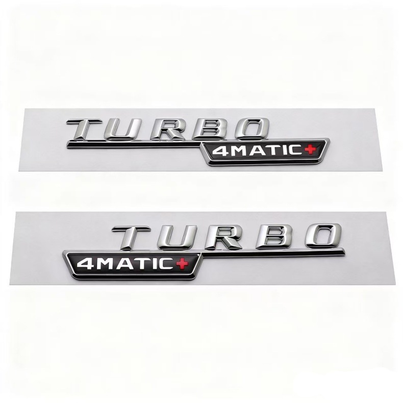 Suitable for Mercedes-Benz Turbo 4Matic Amg Fender Side Logo Turbocharged Car Logo Modified Body Car Sticker