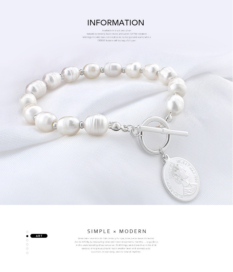 跨境小众时尚复古高级感简约珍珠手链网红直播手饰淡水珍珠手链