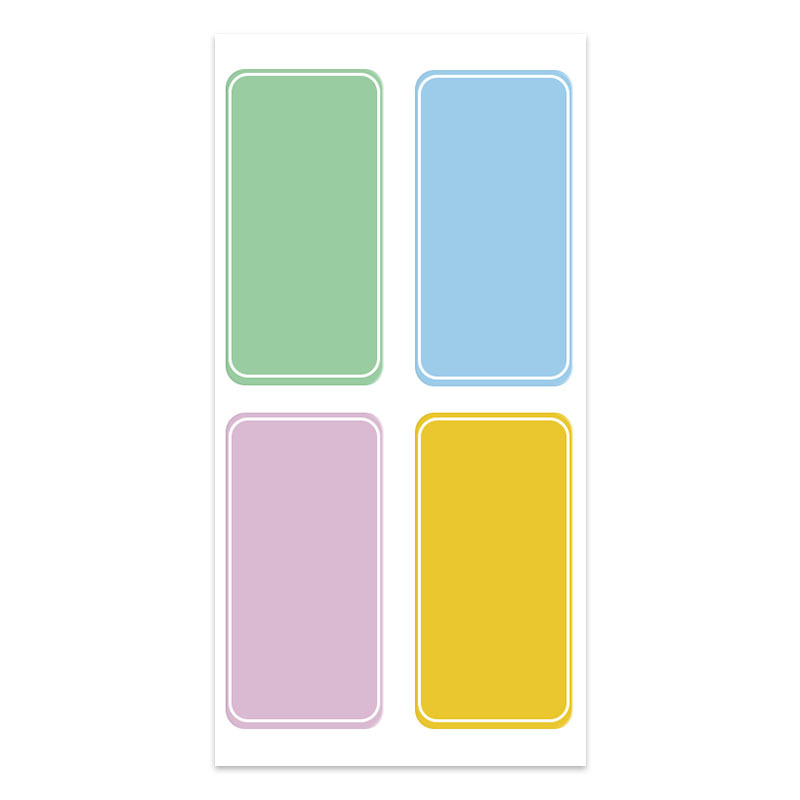 Adhesivo de color pegatinas de etiquetas impermeables sin marca autoadhesivas clasificadas almacenar etiquetas escritas a mano etiquetas de nombre pegatinas etiquetas